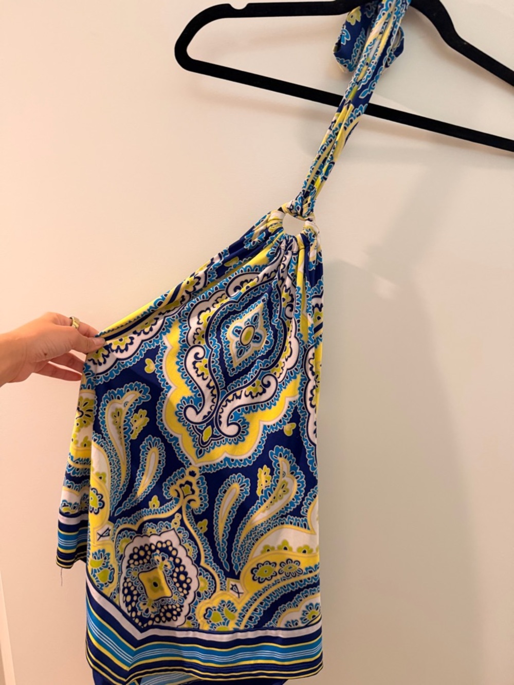 Free People Multicolor Paisley Halter Dress in Blue, Yellow, White